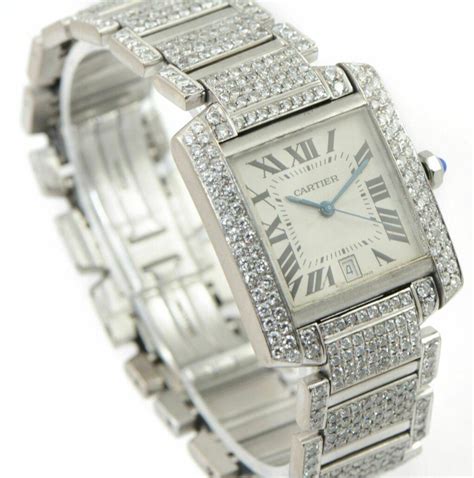 cartier tank with diamonds|cartier tank francaise price.